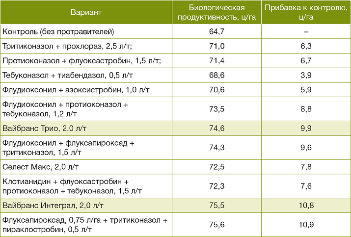 Хозяйственная эффективность протравителей на озимой пшенице, УО БГСХА, 2020